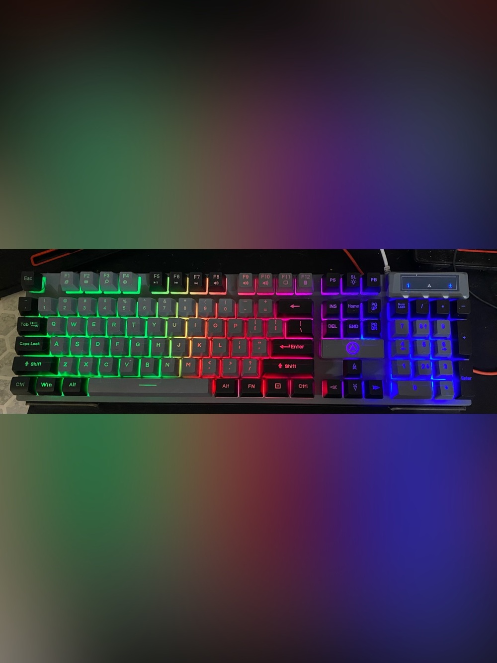 Wired Gaming Keyboard with RGB Backlight - White and Black